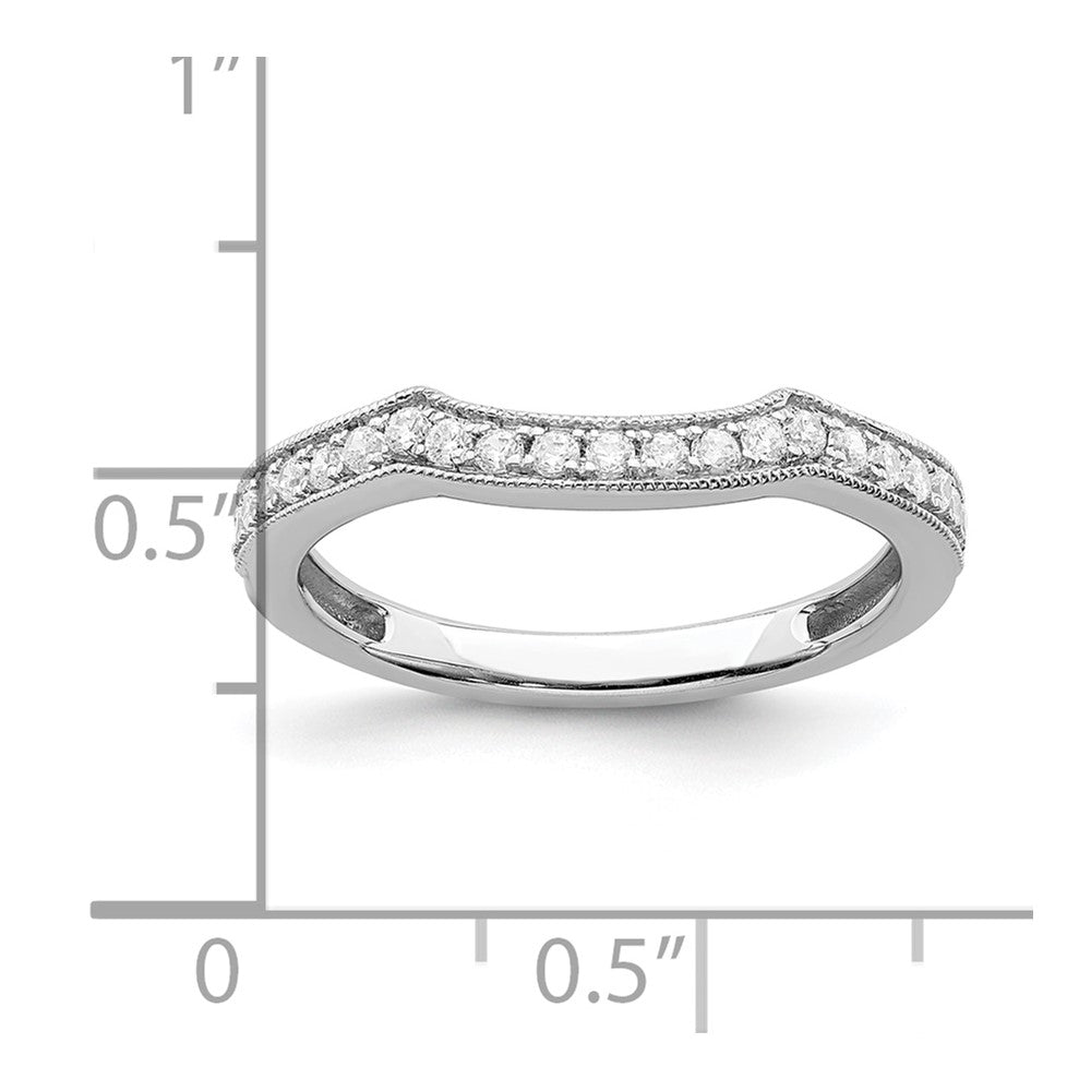 0.12ct. CZ Solid Real 14k White Polish Matching Wedding Wedding Band Ring