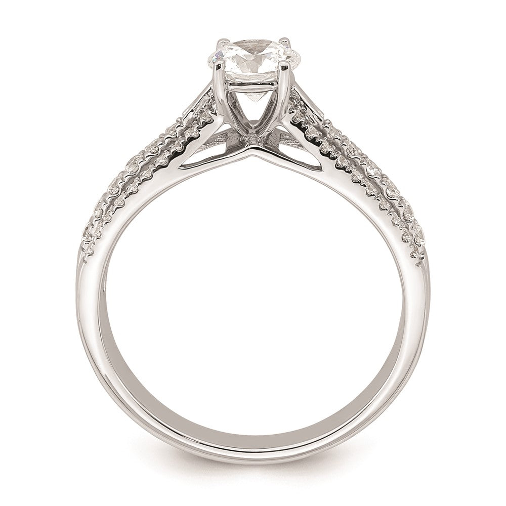 0.50ct. CZ Solid Real 14K White Gold Engagement Ring