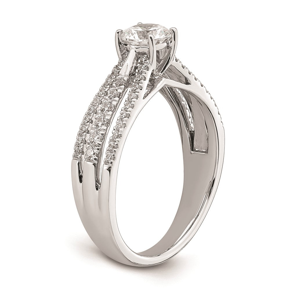 0.50ct. CZ Solid Real 14K White Gold Engagement Ring