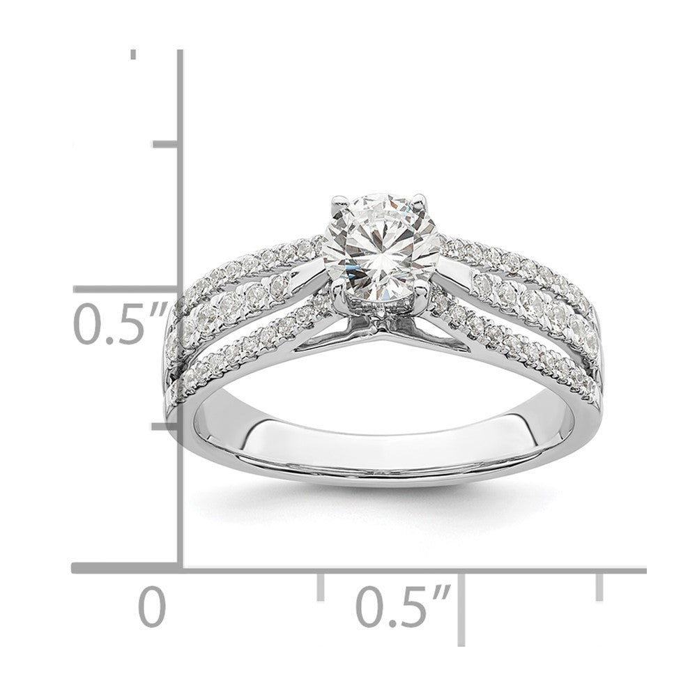 0.50ct. CZ Solid Real 14K White Gold Engagement Ring