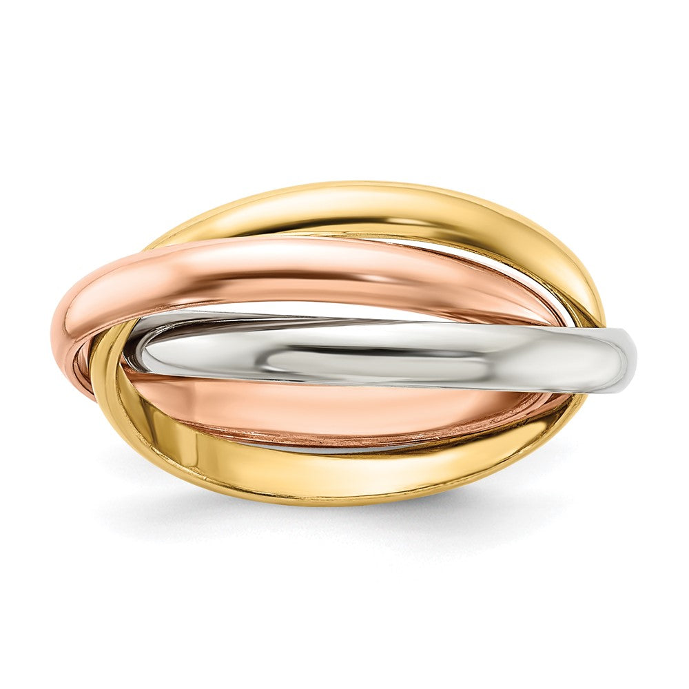 14k tri color gold polished rolling ring rr3 4