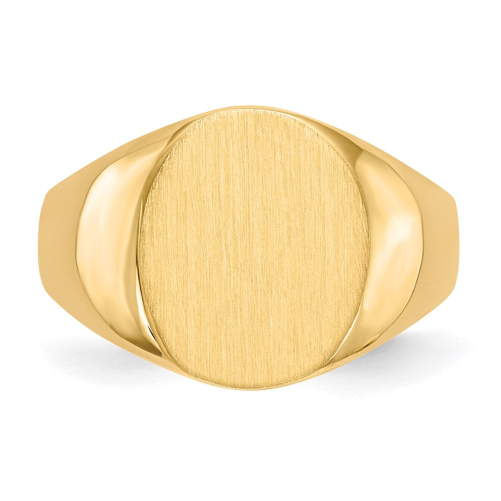 14K Yellow Gold 14.5x12.0mm Closed Back Men's Signet Ring