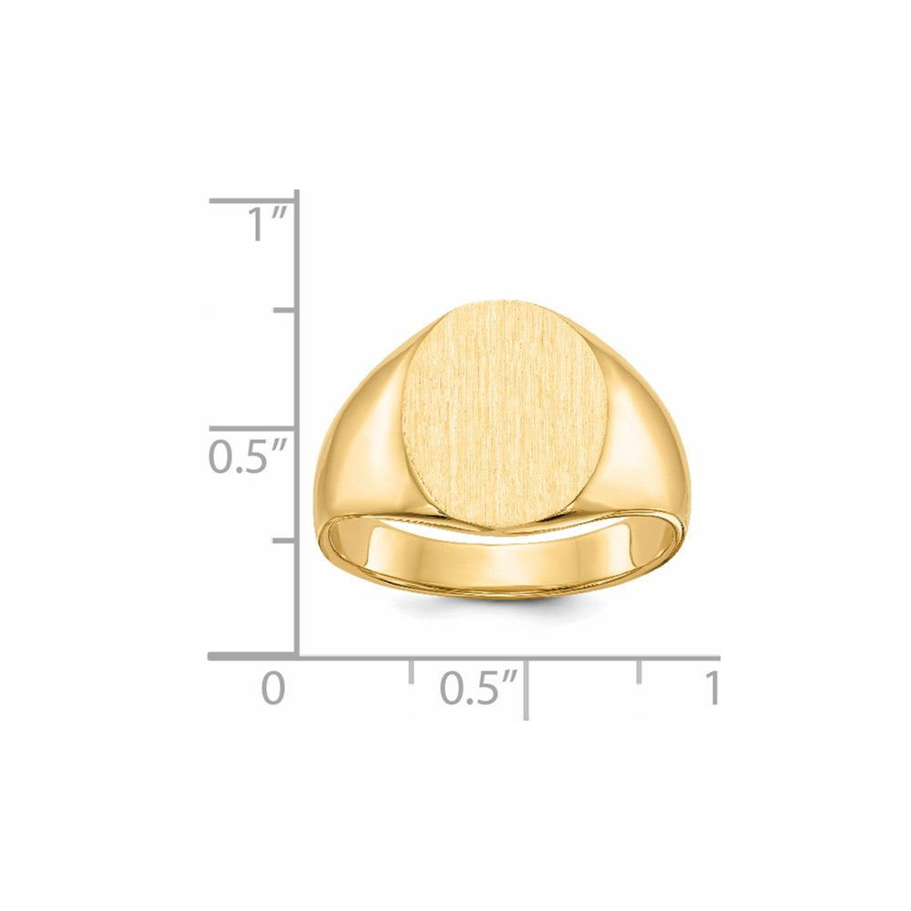 14K Yellow Gold 14.5x12.0mm Closed Back Men's Signet Ring