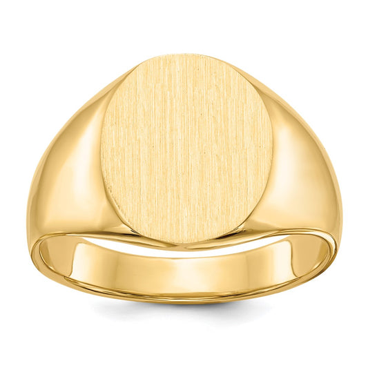 14K Yellow Gold 14.5x12.0mm Closed Back Men's Signet Ring