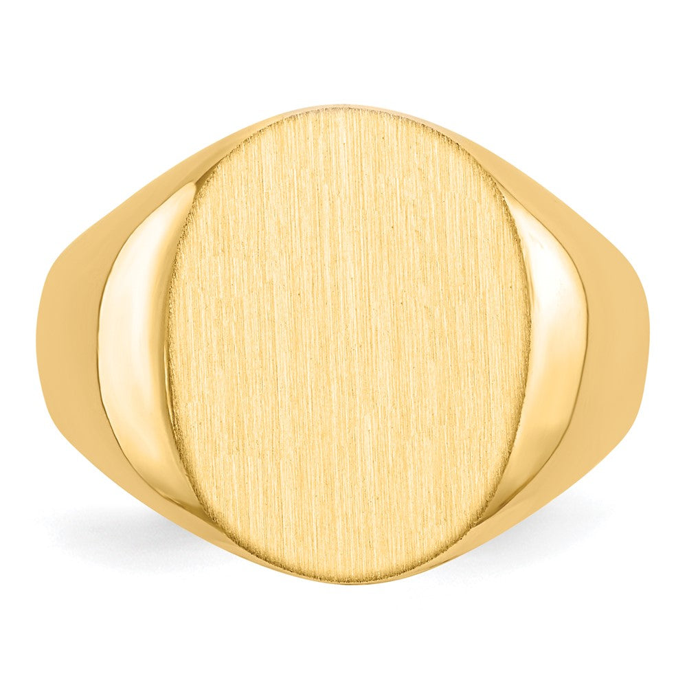 14K Yellow Gold 16.0x13.0mm Closed Back Signet Ring