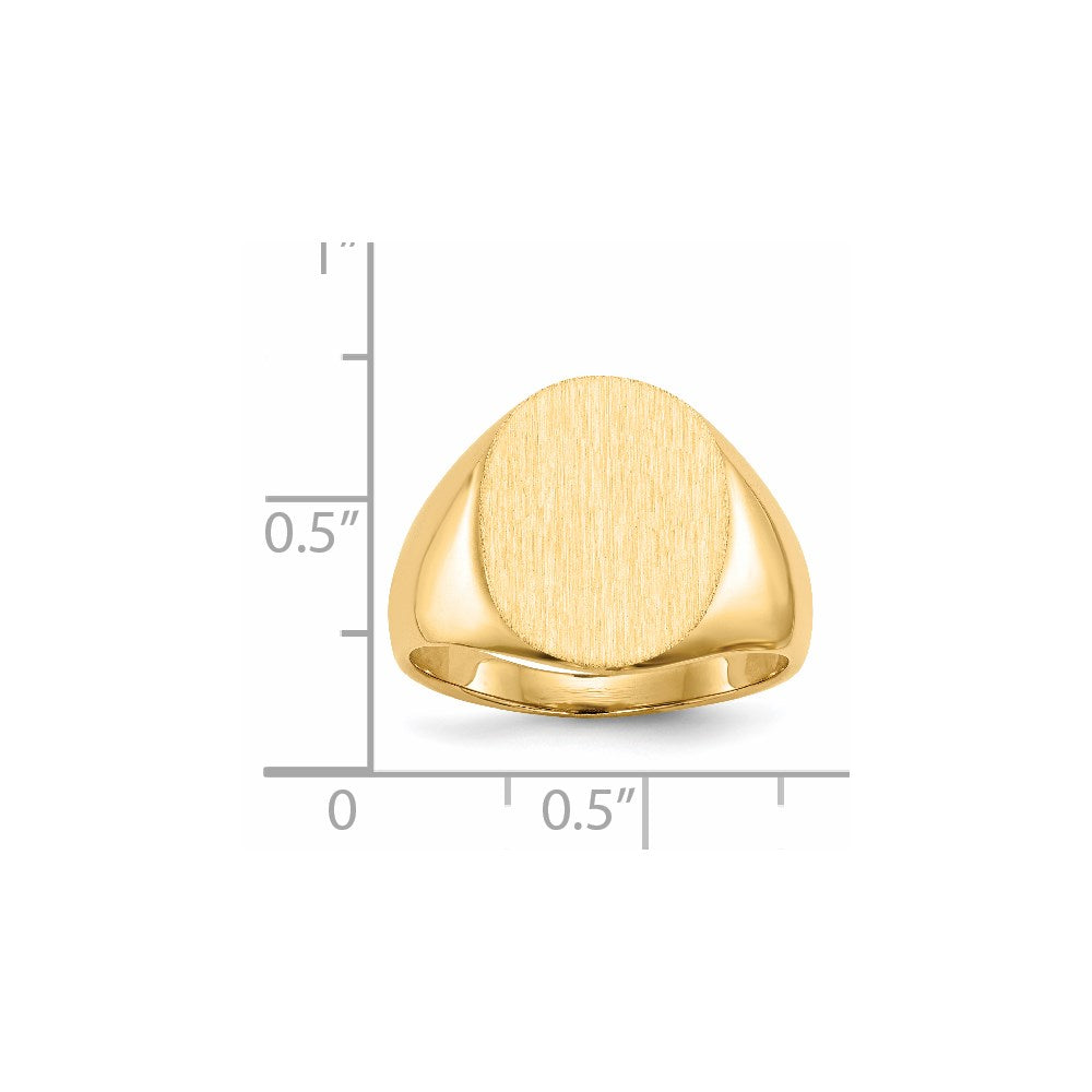 14K Yellow Gold 16.0x13.0mm Closed Back Signet Ring