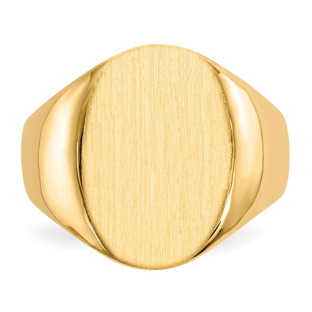 14K Yellow Gold 18.0x14.0mm Closed Back Men's Signet Ring