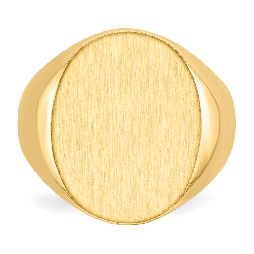 14K Yellow Gold 15.5x19.0mm Closed Back Mens Signet Ring