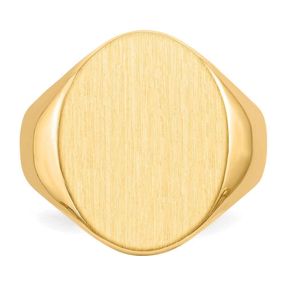 14K Yellow Gold 20.5x16.0mm Closed Back Mens Signet Ring