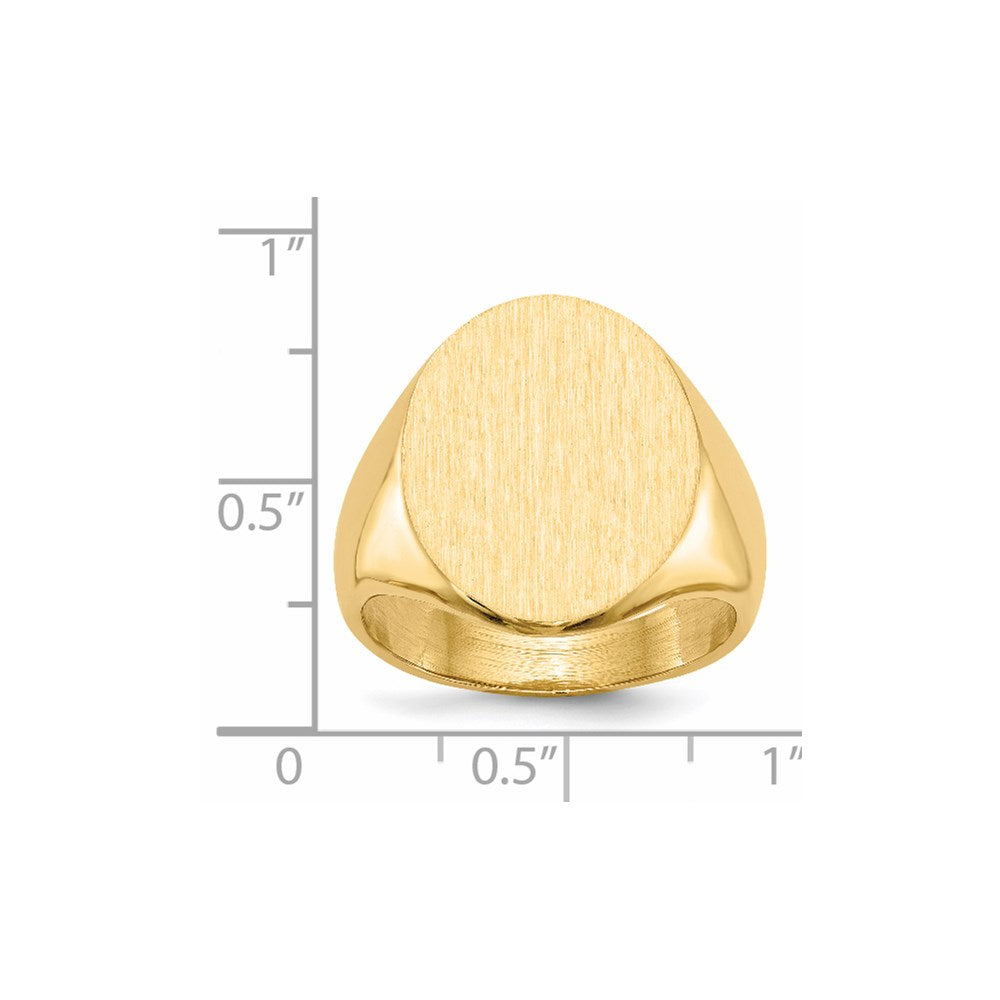 14K Yellow Gold 20.5x16.0mm Closed Back Mens Signet Ring