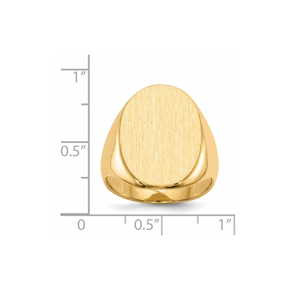 14K Yellow Gold 21.5x16.0mm Closed Back Men's Signet Ring