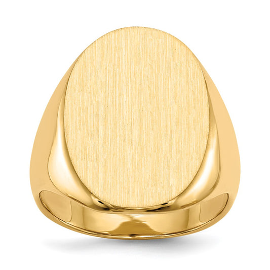 14K Yellow Gold 21.5x16.0mm Closed Back Men's Signet Ring