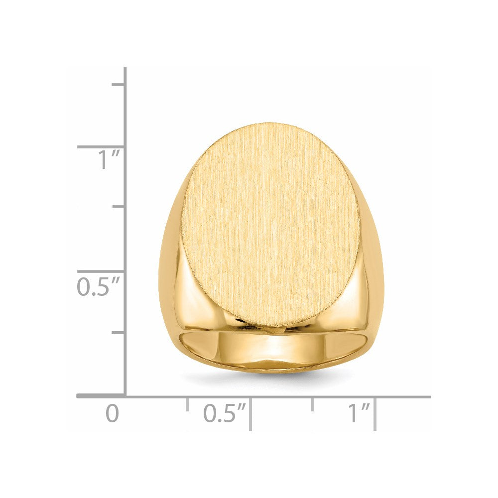 14K Yellow Gold 26.5x19.0mm Closed Back Men's Signet Ring