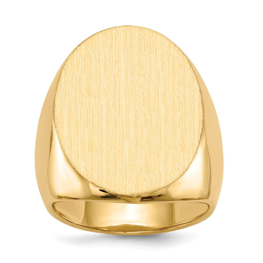 14K Yellow Gold 26.5x19.0mm Closed Back Men's Signet Ring