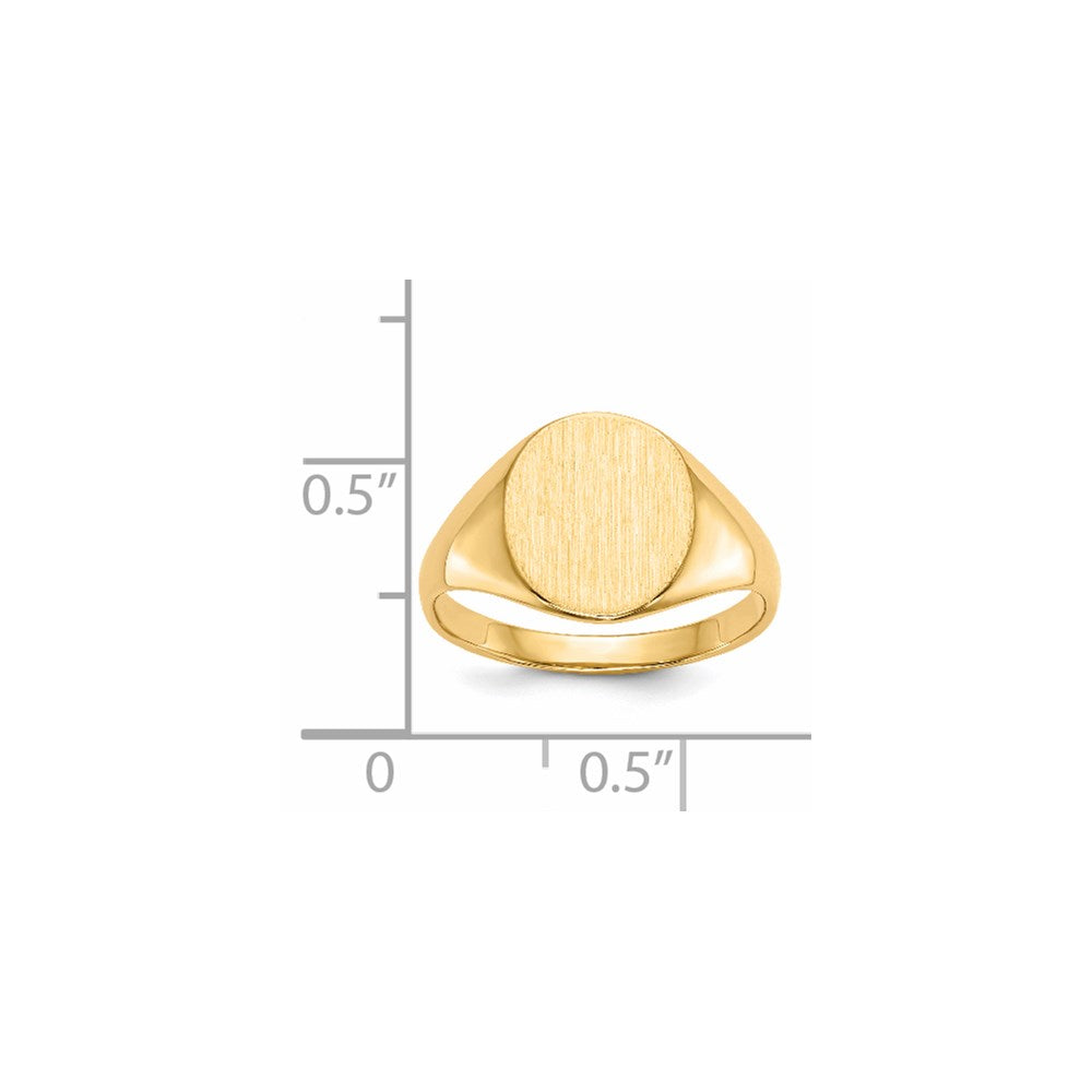 14K Yellow Gold 11.0x9.5mm Open Back Signet Ring