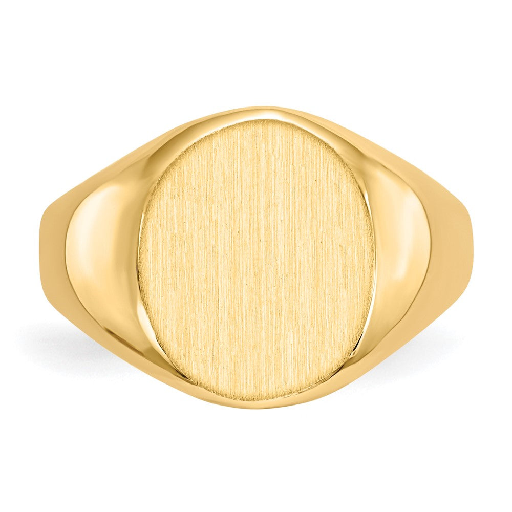 14K Yellow Gold 12.5x11.0mm Open Back Signet Ring