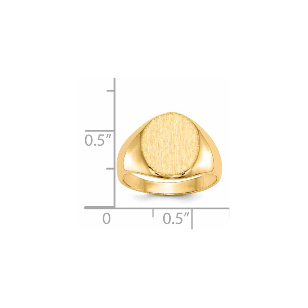 14K Yellow Gold 12.5x11.0mm Open Back Signet Ring