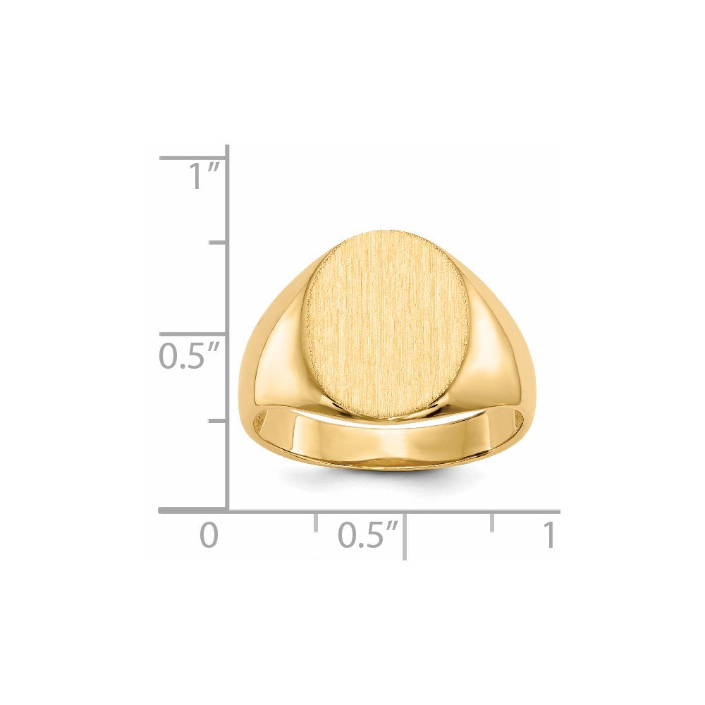 14K Yellow Gold 16.0x12.5mm Open Back Men's Signet Ring