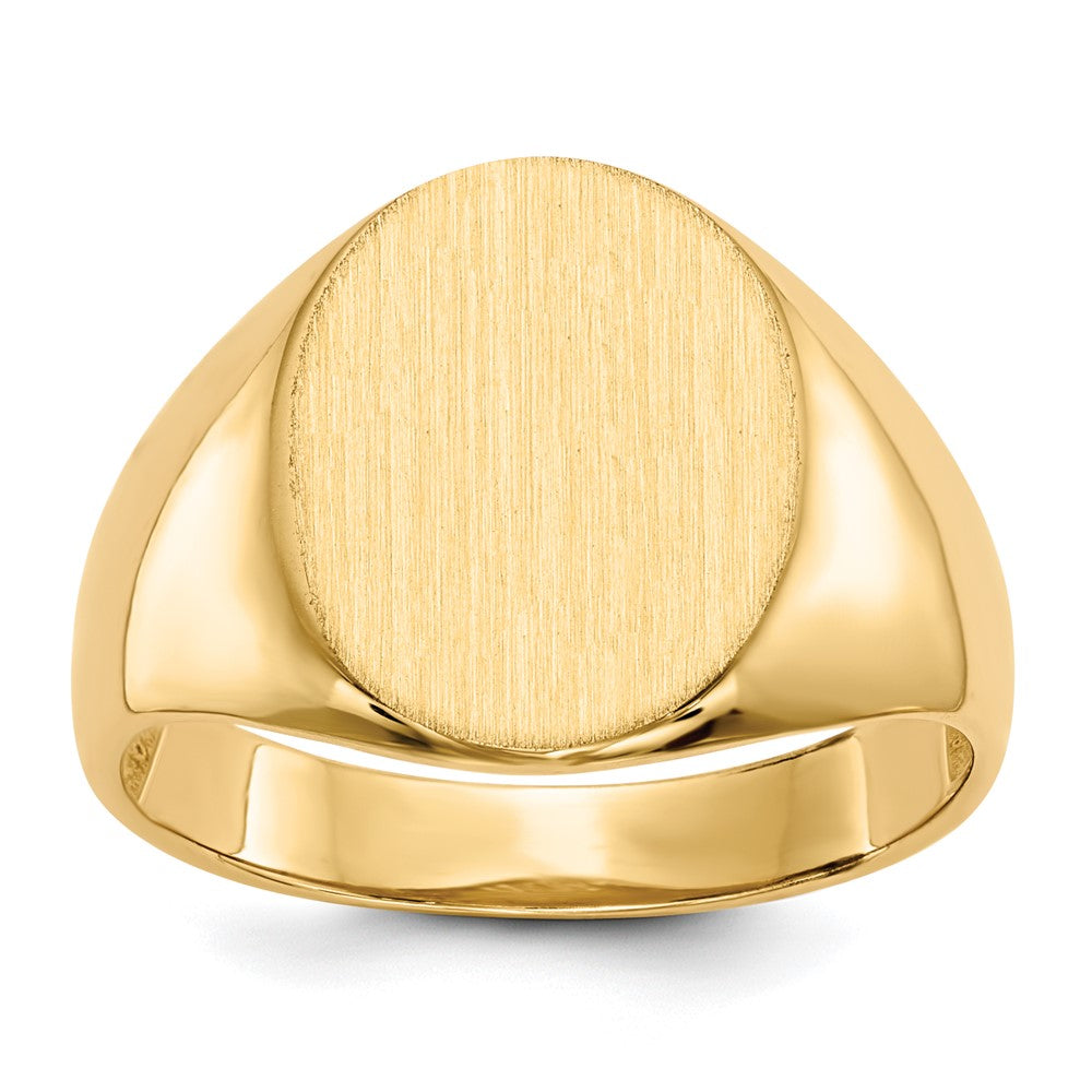 14K Yellow Gold 16.0x12.5mm Open Back Men's Signet Ring