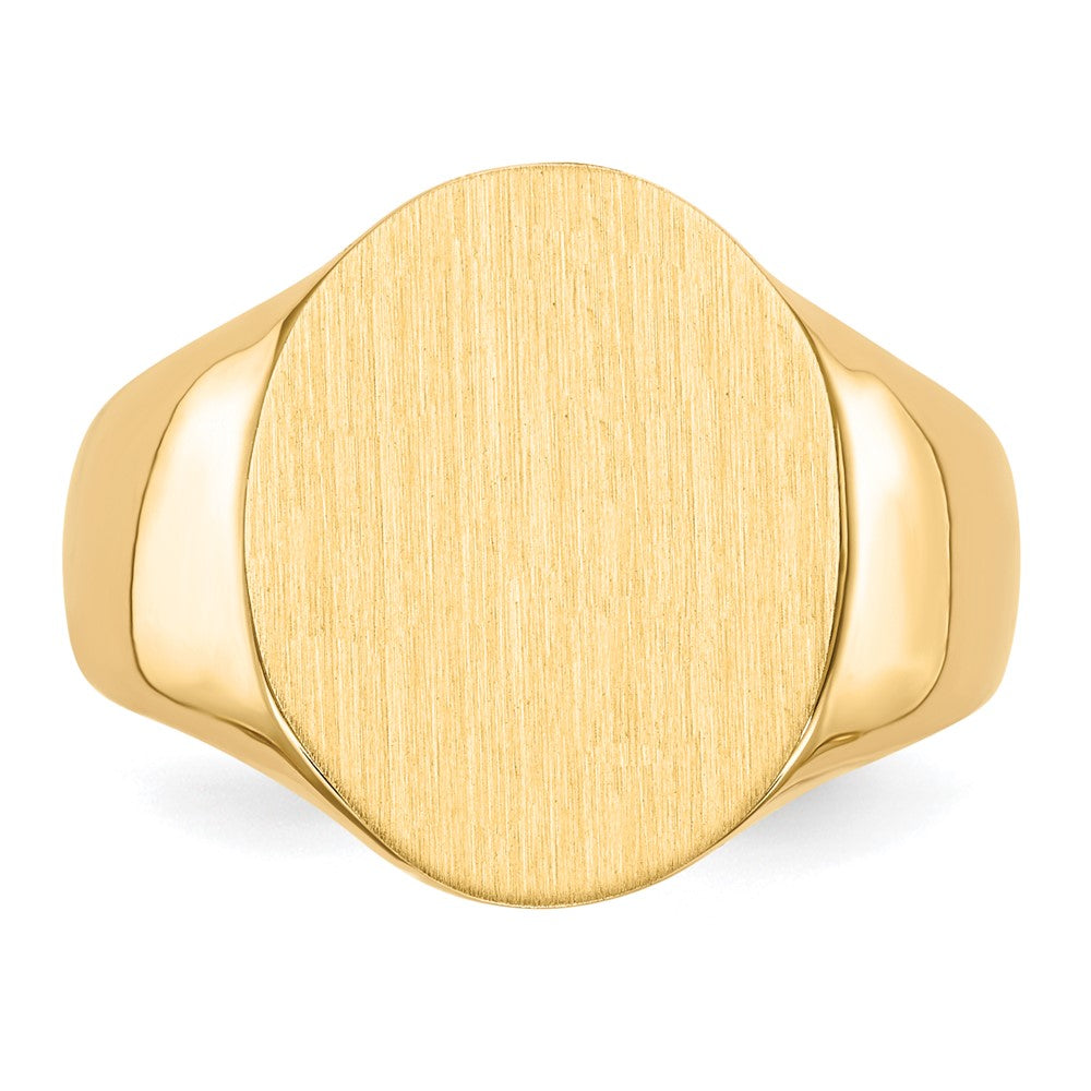 14K Yellow Gold 18.0x14.0mm Open Back Mens Signet Ring