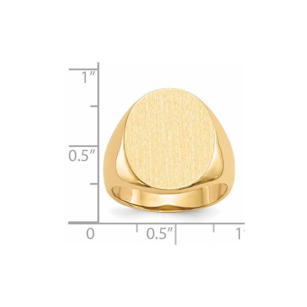 14K Yellow Gold 20.5x16.0mm Open Back Mens Signet Ring