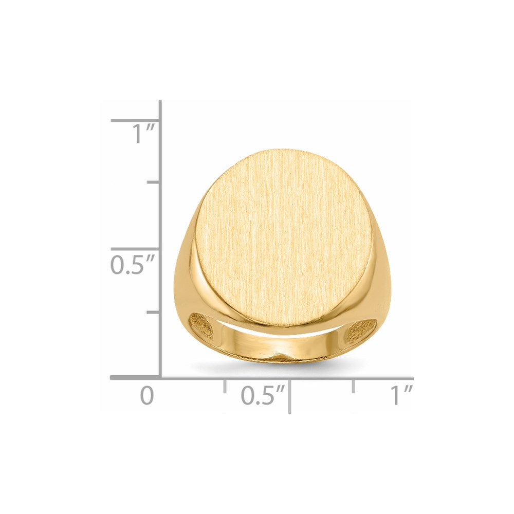 14K Yellow Gold 22.0x18.0mm Open Back Men's Signet Ring