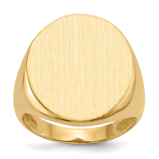 14K Yellow Gold 22.0x18.0mm Open Back Men's Signet Ring