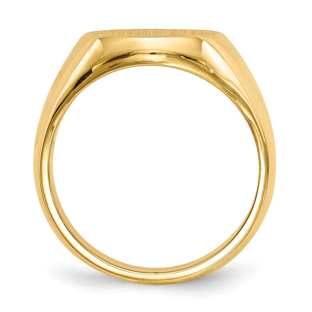 14K Yellow Gold 15.5x13.5mm Closed Back Men's Signet Ring