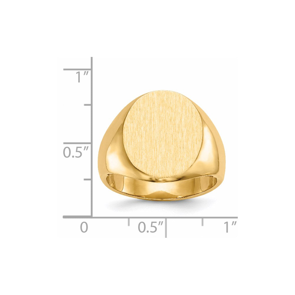 14K Yellow Gold 17.5x14.5mm Closed Back Men's Signet Ring