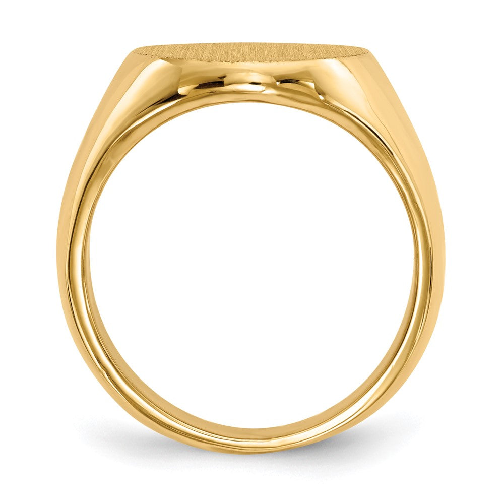 14K Yellow Gold 17.5x14.0mm Closed Back Men's Signet Ring