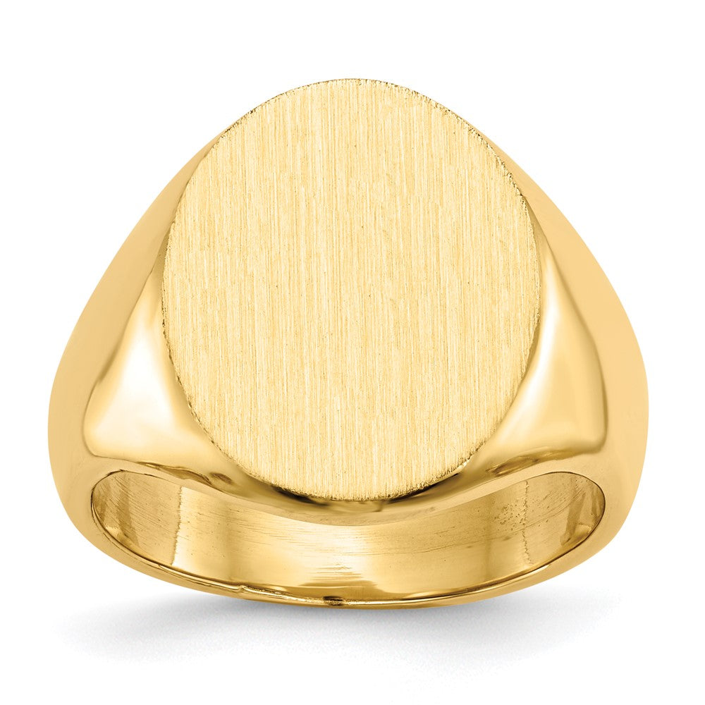 14K Yellow Gold 17.5x14.0mm Closed Back Men's Signet Ring