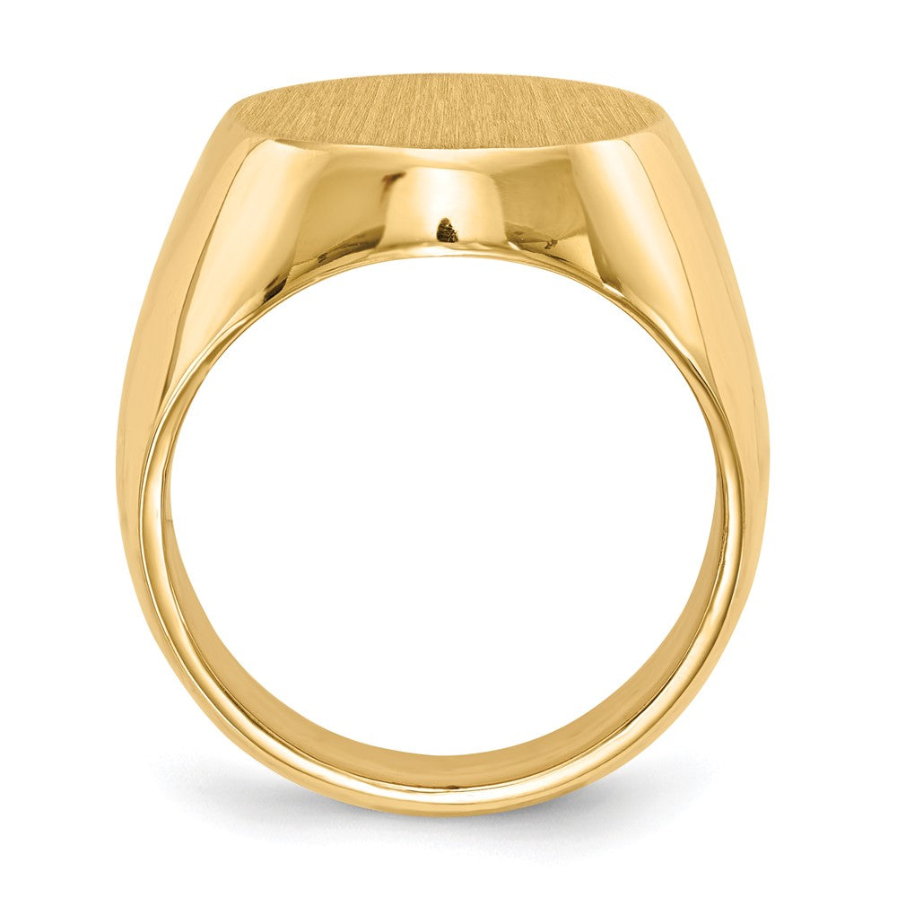 14K Yellow Gold 18.5x14.5mm Closed Back Men's Signet Ring