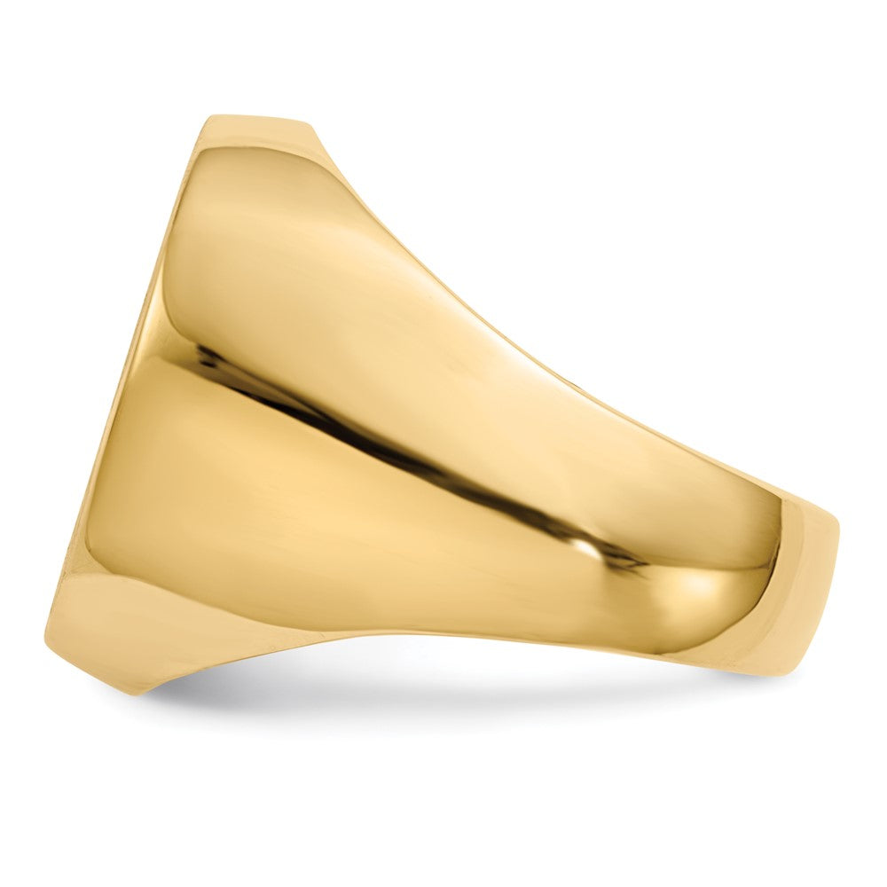 14K Yellow Gold 18.5x14.5mm Closed Back Men's Signet Ring