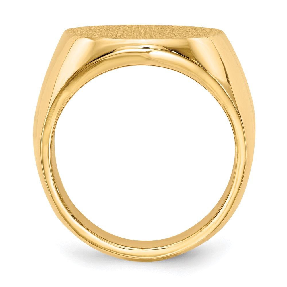 14K Yellow Gold 19.5x17.5mm Closed Back Men's Signet Ring