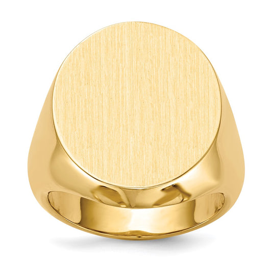 14K Yellow Gold 20.0x18.0mm Closed Back Men's Signet Ring