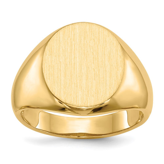 14K Yellow Gold 15.0x13.5mm Open Back Men's Signet Ring