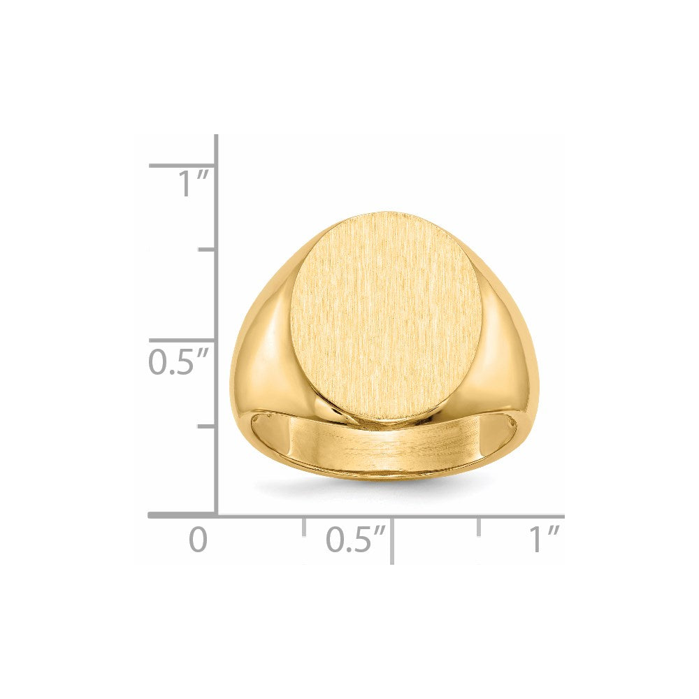 14K Yellow Gold 18.5x14.0mm Open Back Men's Signet Ring