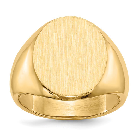 14K Yellow Gold 18.5x14.0mm Open Back Men's Signet Ring