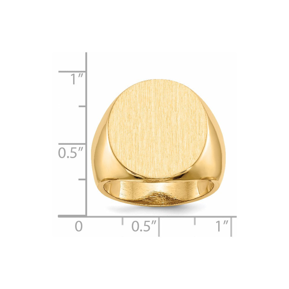 14K Yellow Gold 21.5x19.0mm Open Back Men's Signet Ring