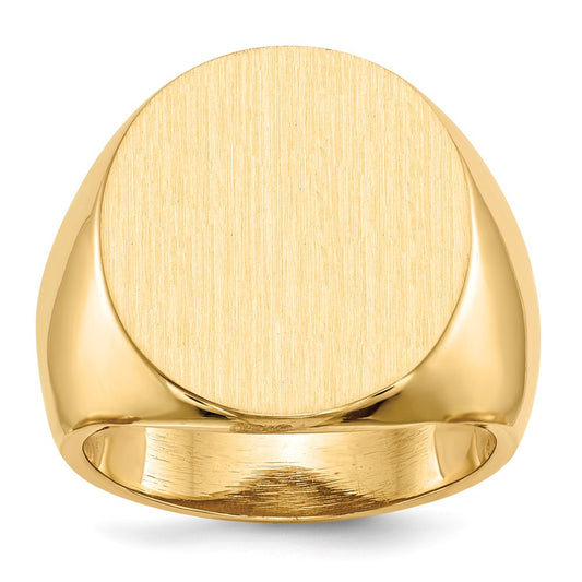 14K Yellow Gold 21.5x19.0mm Open Back Men's Signet Ring