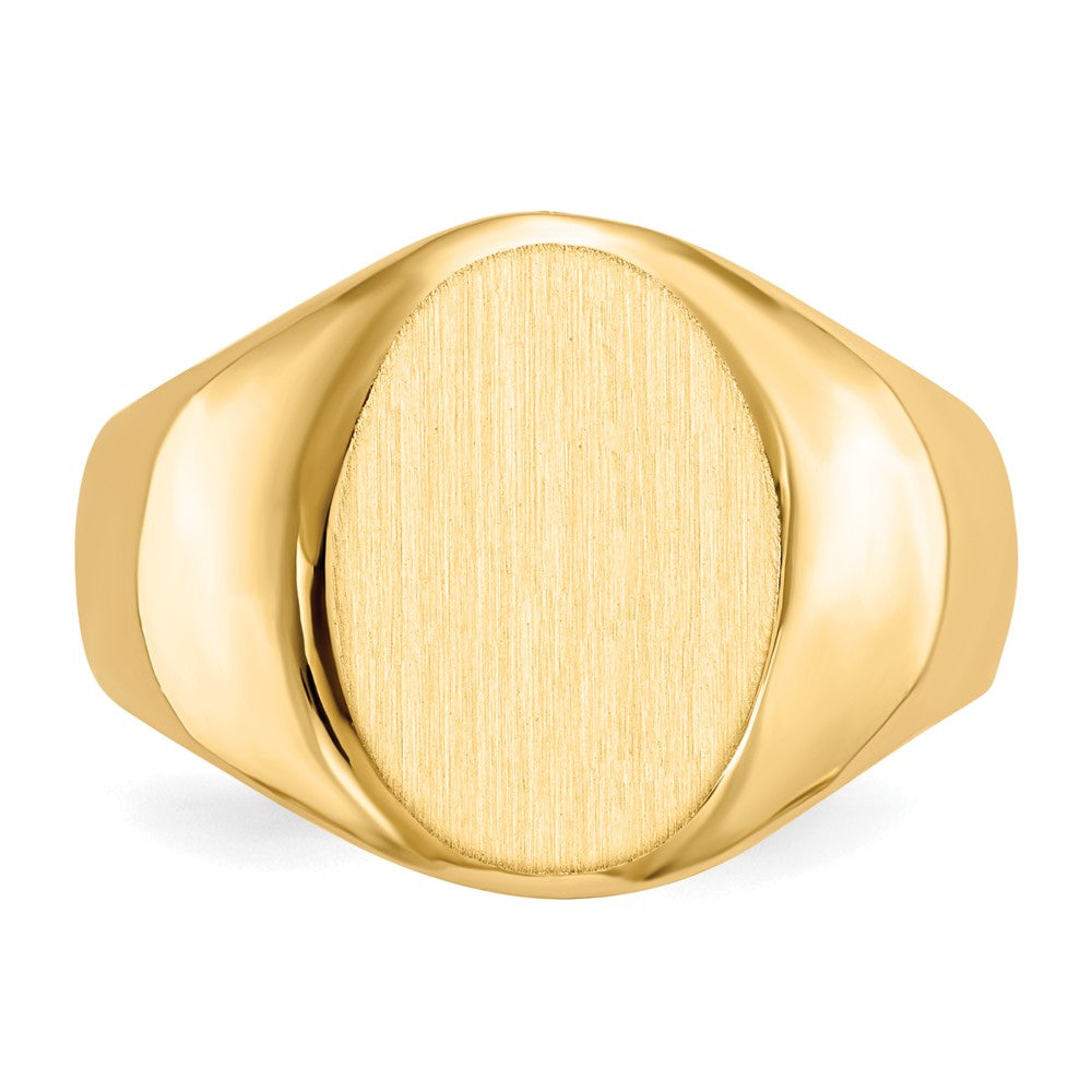 14K Yellow Gold 15.0x11.0mm Closed Back Men's Signet Ring