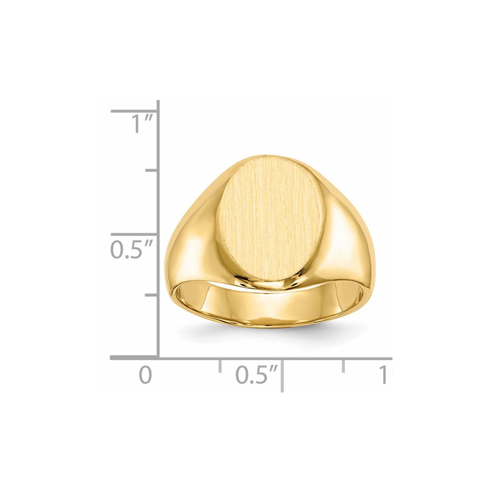 14K Yellow Gold 15.0x11.0mm Closed Back Men's Signet Ring