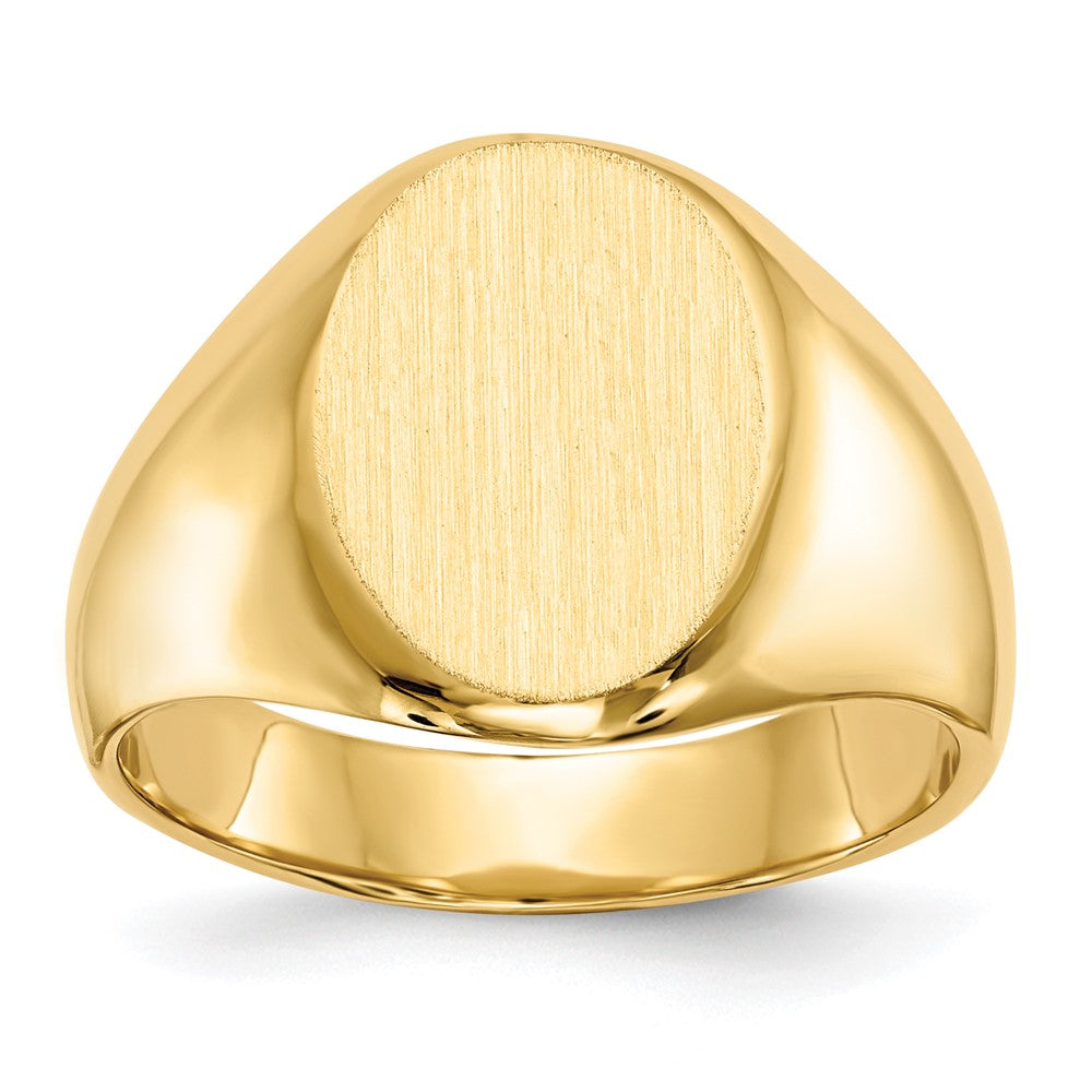 14K Yellow Gold 15.0x11.0mm Closed Back Men's Signet Ring