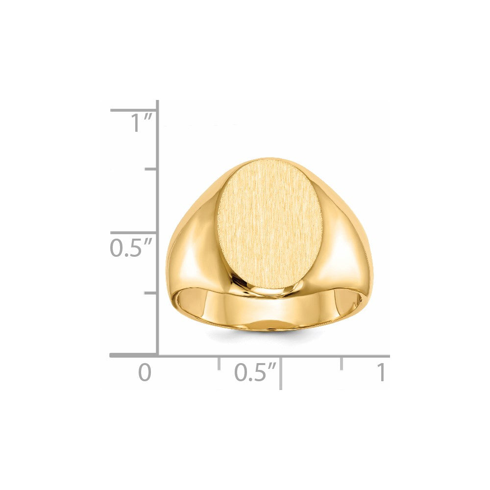 14K Yellow Gold 16.0x11.5mm Closed Back Men's Signet Ring