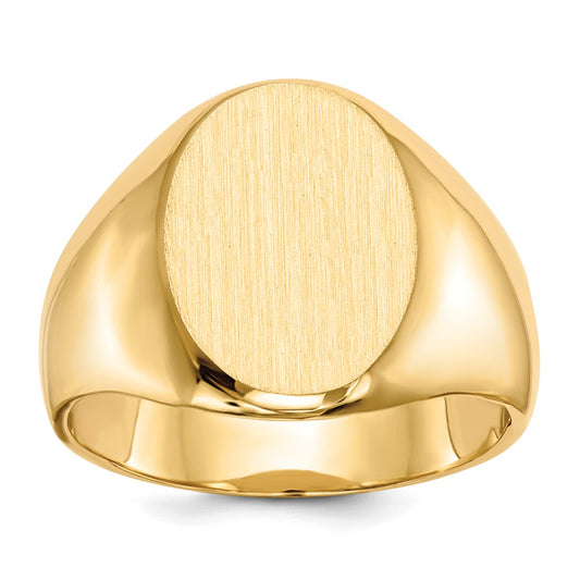 14K Yellow Gold 16.0x11.5mm Closed Back Men's Signet Ring