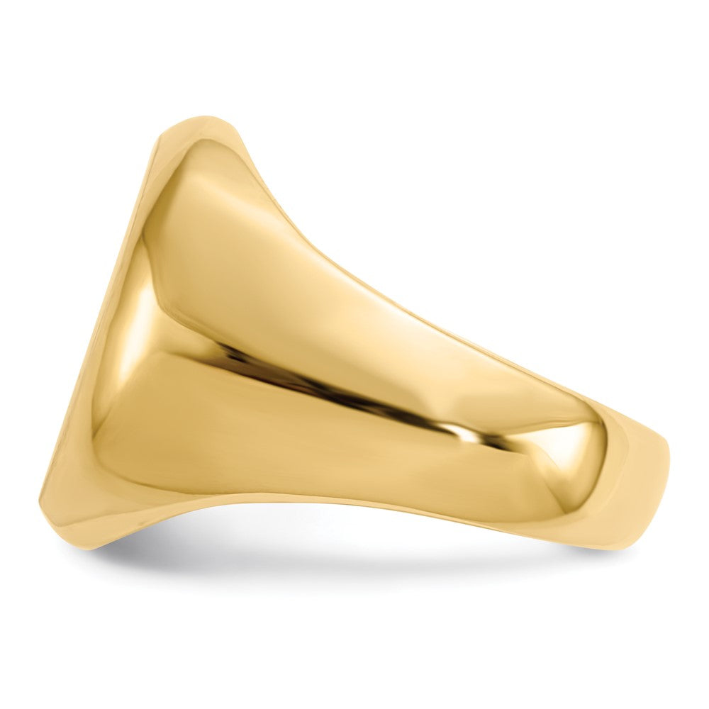 14K Yellow Gold 16.5x13.5mm Closed Back Men's Signet Ring