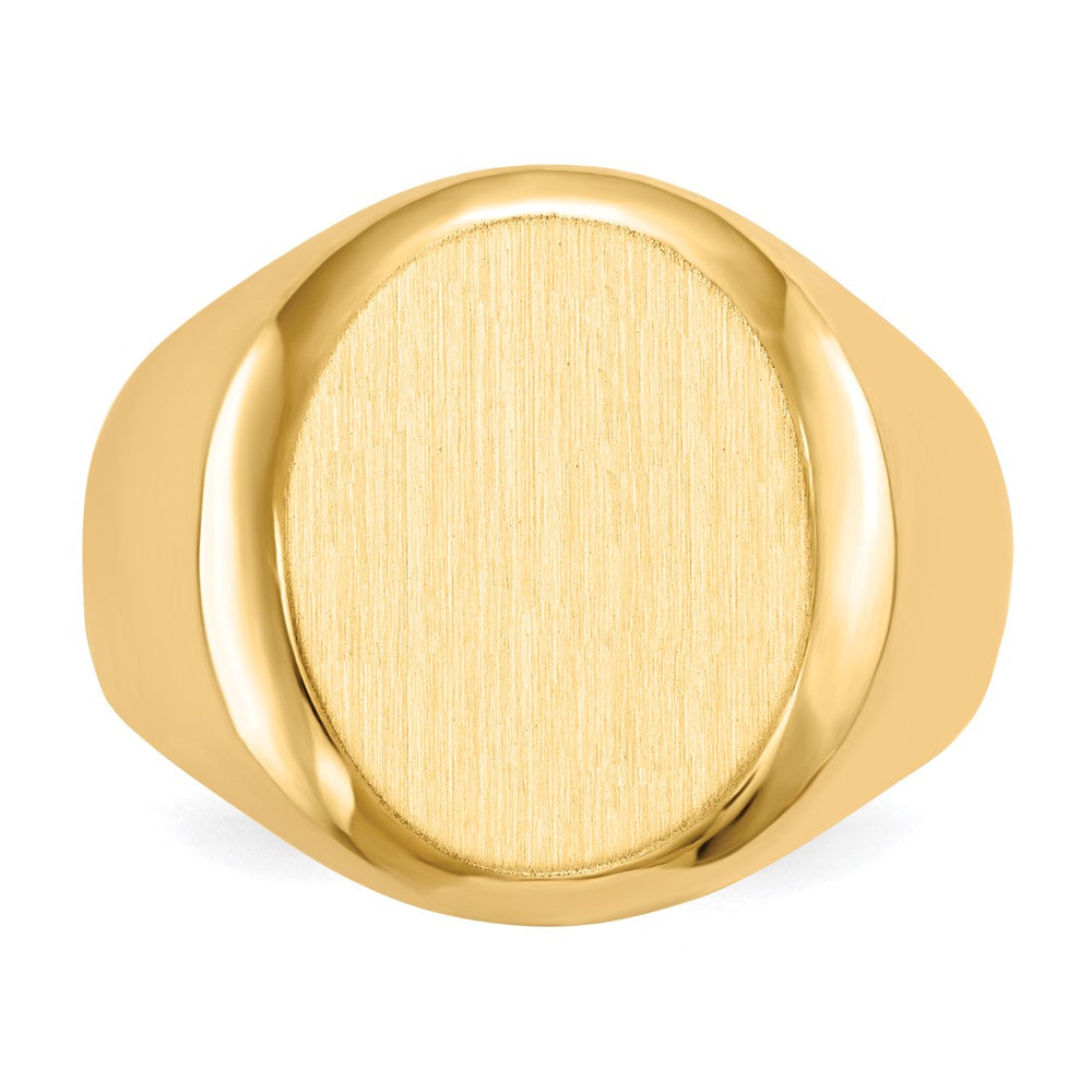 14K Yellow Gold 16.5x13.5mm Closed Back Men's Signet Ring