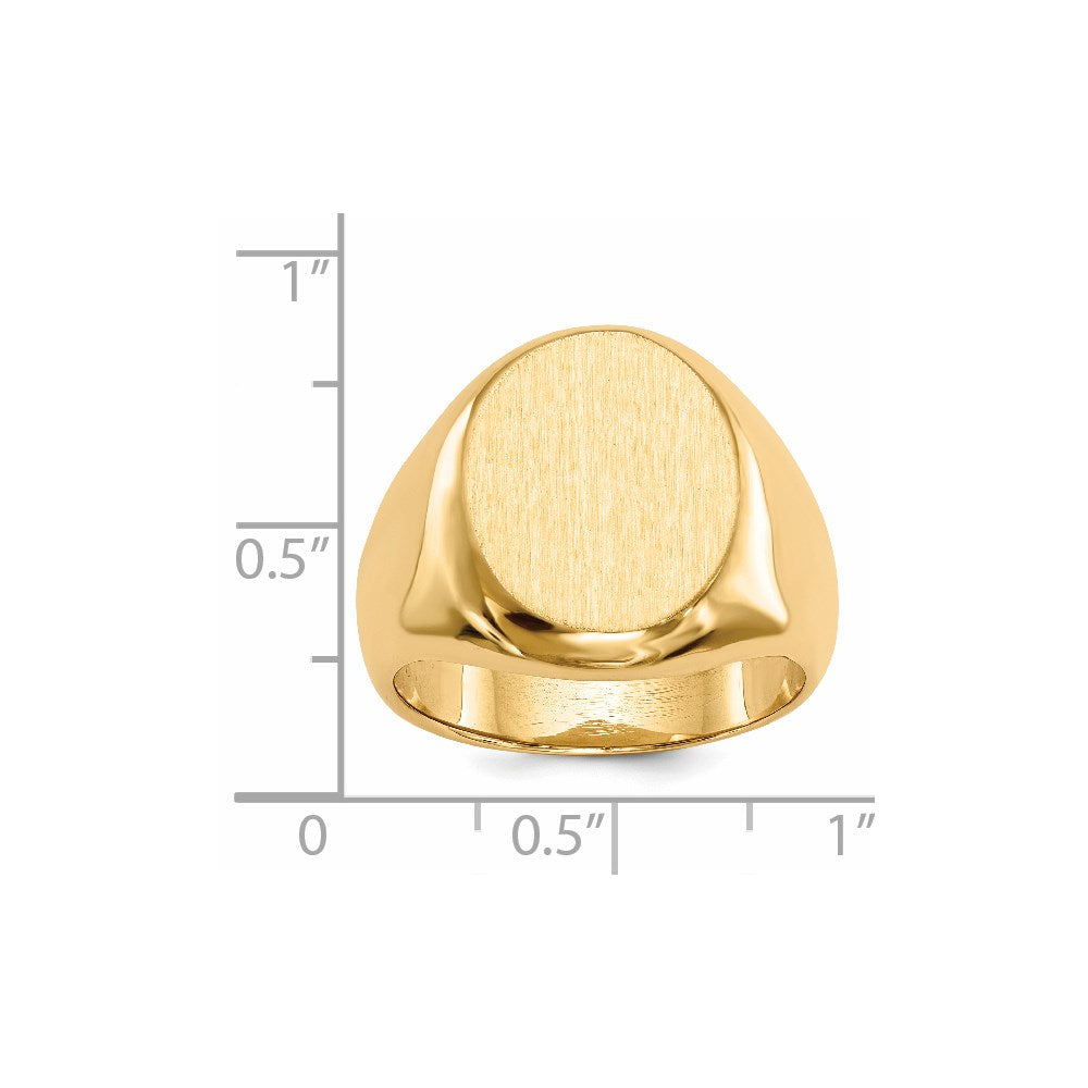 14K Yellow Gold 16.5x13.5mm Closed Back Men's Signet Ring