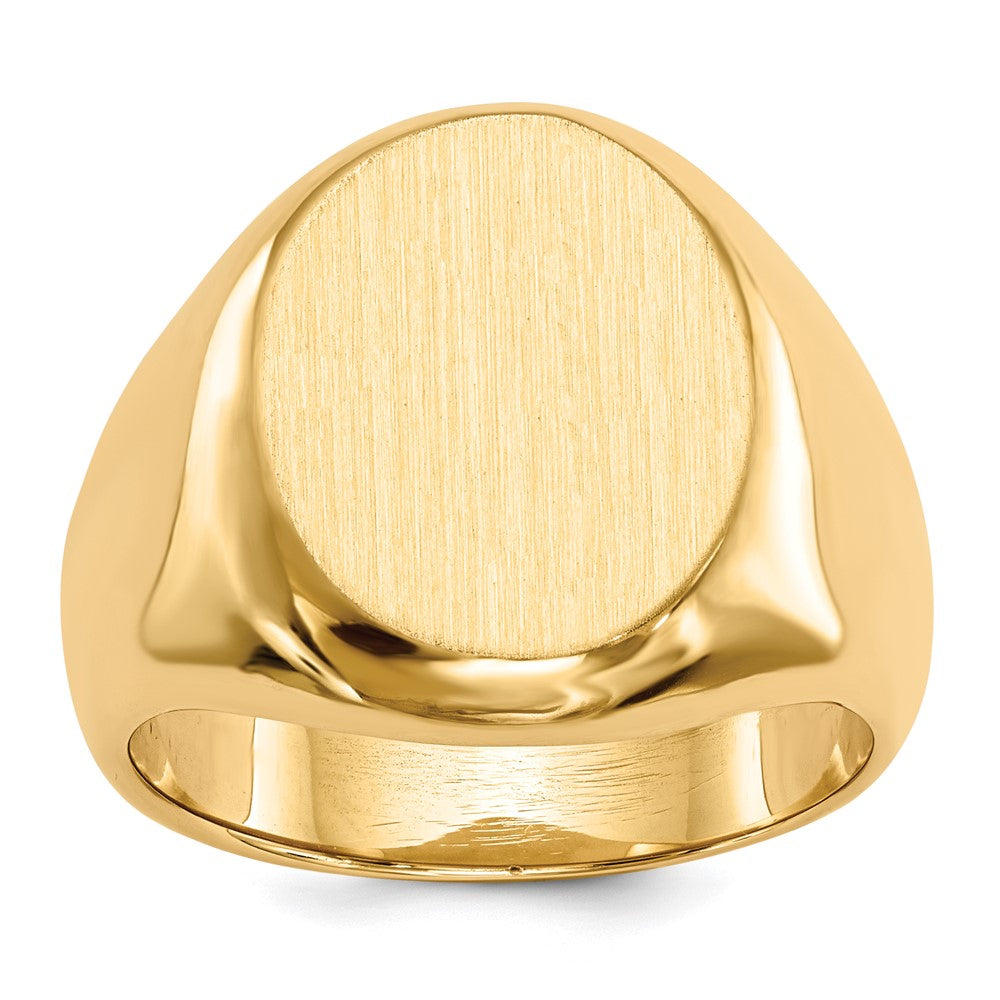 14K Yellow Gold 16.5x13.5mm Closed Back Men's Signet Ring