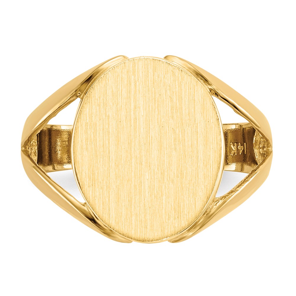 14K Yellow Gold 14.5x12.5mm Open Back Signet Ring